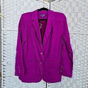 Jessica London Magenta Linen Blend Blazer -14W